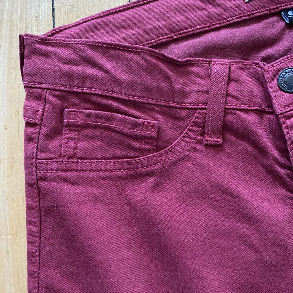 Flying Monkey Women’s 27 Stretch Skinny Jegging Jeans Burgundy - Picture 9 of 12